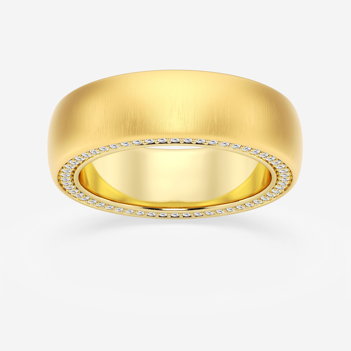 2/3 ctw Round Lab Grown Diamond 7mm Domed Satin Finish Eternity Band